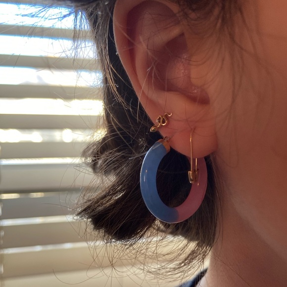 14k Genuine Jade Hoops - Mint Condition - Picture 12 of 16